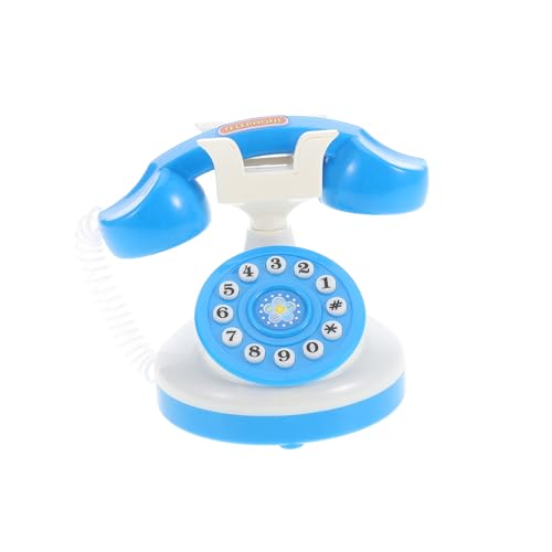 GARIOUANS Realistisches Mini Spieltelefon für Plastisches Retro Festnetztelefon Interaktives Rollenspiel Fördert Kommunikationsfähigkeiten Tragbar Partygeschenk Blau von GARIOUANS