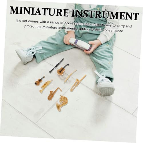 GARIOUANS Realistisches Miniatur Instrumenten Set mit Trompete Saxophon Klarinette und Flöte Filigrane Detailreiche Miniatur Musikinstrumente als Dekoratives Puppenhaus Zubehör für von GARIOUANS
