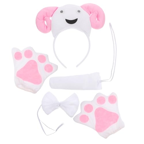 GARIOUANS Schaf Kostüm Set Mit Verstellbarem Kopfband Fliege Und Pfoten-handschuhen Für Halloween Und Weihnachtsfeiern Tier Cosplay Accessoires Für Mädchen Und Erwachsene GARIOUANS Schaf Kostüm Set Mit Verstellbarem Kopfband Fliege Und Pfoten-handschuhen Für Halloween Und Weihnachtsfeiern Tier Cosplay Accessoires Für Mädchen Und Erwachsene von GARIOUANS