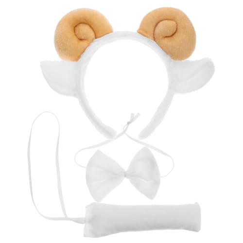 GARIOUANS Schaf Kostüm mit Weichem Haarreif Schleife und Kuschelige Schafohren Stirnband für Cosplay und Halloween Bequemes Leichtes Accessoire in Modischem Khaki Passend für Altersgruppen von GARIOUANS