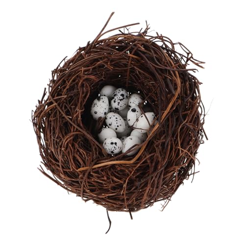 GARIOUANS Simulations Rattannest mit Künstlichen Eiern Natürliches Mini Vogelnest für Mikrolandschaft Deko Handgefertigtes Kleines Nest für Bastelprojekte und Sandkastenszenen GARIOUANS Simulations Rattannest mit Künstlichen Eiern Natürliches Mini Vogelnest für Mikrolandschaft Deko Handgefertigtes Kleines Nest für Bastelprojekte und Sandkastenszenen von GARIOUANS