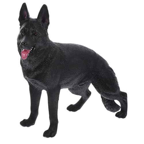 GARIOUANS Simulationstiermodell Hundehüttenfigur realistischer Hund Welpenfiguren Hündchen Figur Hundefigur Hundestatue Tierfiguren realistisches Hundespielzeug Welpenmodell Plastik Schwarz von GARIOUANS