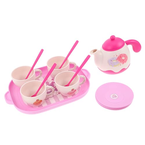 GARIOUANS Tee-Set mit Kanne Tablett Tassen und Untertassen für Mädchen Kreative Rollenspiele Leicht zu Reinigen Robust und Farbenfroh für Indoor Outdoor Spiel von GARIOUANS