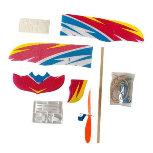 GARIOUANS Teiliges DIY Flugzeugspielzeug Buntes Kleines Gummibandantrieb Modell Pädagogisches Bastelspielzeug für Hand Auge Koordination und Motorischen Fähigkeiten von GARIOUANS