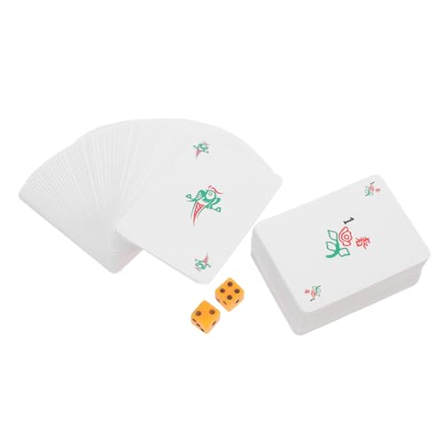 GARIOUANS Teiliges Mini Papier Mahjong Karten mit Würfeln Leichtes Stabiles Reise für Familienspaß und Party Kompakt Langlebig Praktische Mahjong Spielkarten für Unterwegs von GARIOUANS