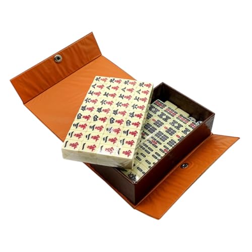 GARIOUANS Tragbares Mahjong Spielset Chinesisches Reise Mahjong mit Würfeln für Party Familie Camping und Unterwegs Langlebiges Freizeitspielzeug von GARIOUANS