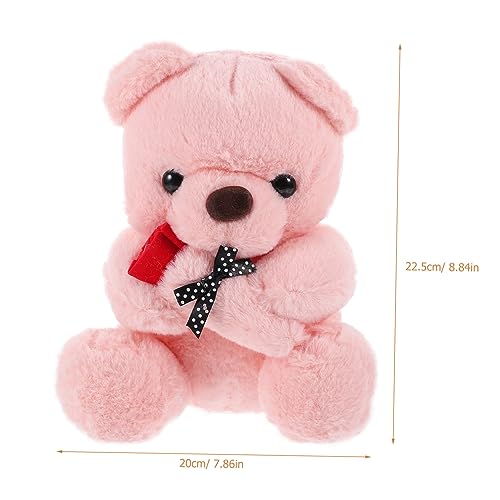 GARIOUANS Valentinstag Plüschbär Kuscheltier Rosa Stofftier mit Rosenbouquet Niedliche Dekorative Bär Puppe Weiches Gefülltes für Familie Freunde von GARIOUANS