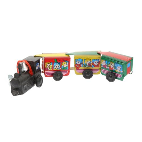 GARIOUANS Vintage Aufziehspielzeug Zug für Interaktives Lernspielzeug mit Waggons für Kreative Spiele und Schreibtischdekoration von GARIOUANS