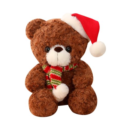 GARIOUANS Weicher Weihnachts Plüschbär Kuscheltier Jungen Mädchen Frauen Festliche Deko Weihnachtliche Puppenfigur aus Hochwertigem Baumwollplüsch von GARIOUANS