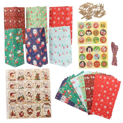 GARIOUANS Weihnachts-geschenktüten aus Papier Kleine Candy Bags für Party Süßigkeiten und Snacks Praktische Geschenkbeutel für Adventskalender Weihnachtsfeier Festliche Verpackung GARIOUANS Weihnachts-geschenktüten aus Papier Kleine Candy Bags für Party Süßigkeiten und Snacks Praktische Geschenkbeutel für Adventskalender Weihnachtsfeier Festliche Verpackung von GARIOUANS