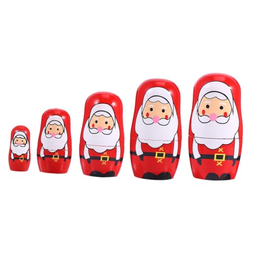 GARIOUANS Weihnachtsmann Holzfigur Matryoshka Handgezeichnete Lustige Weihnachtsdeko Holzornament für Tisch und Auto GARIOUANS Weihnachtsmann Holzfigur Matryoshka Handgezeichnete Lustige Weihnachtsdeko Holzornament für Tisch und Auto von GARIOUANS