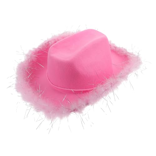 GARIOUANS Western Cowboyhut für Damen und Herren Pinkes Kostümaccessoire mit Geschwungenem Rand Karneval Mottopartys und Fotoshootings GARIOUANS Western Cowboyhut für Damen und Herren Pinkes Kostümaccessoire mit Geschwungenem Rand Karneval Mottopartys und Fotoshootings von GARIOUANS