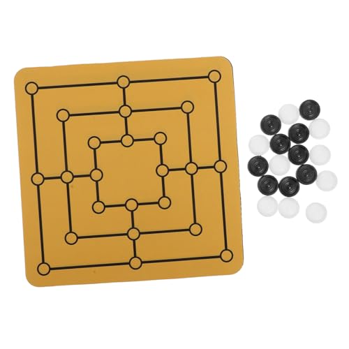 GARIOUANS neun Figuren Schach tragbares Schachbrettspiel Desktop-Schachbrettspiel Brettspieltisch Festival-Brettspiele Tabletop-Brettspiel Schachbrett auf dem Tisch Morris-Brettspiele Abs von GARIOUANS