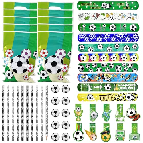 GAROMIA 50 Stück Bleistiftanzug Fußball Radiergummi Fußball Slap Armbänder Fußball Geschenktüte Fußball Lesezeichen Junge Fußball Mitgebsel Fussball Geburtstag für Schule Schreibwaren GAROMIA 50 Stück Bleistiftanzug Fußball Radiergummi Fußball Slap Armbänder Fußball Geschenktüte Fußball Lesezeichen Junge Fußball Mitgebsel Fussball Geburtstag für Schule Schreibwaren von GAROMIA