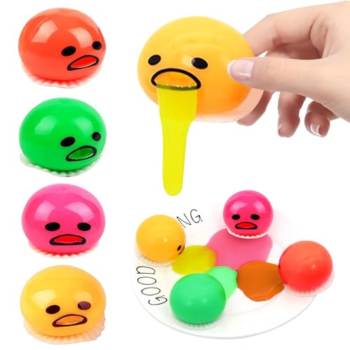 GAROMIA Eigelbdruckkugel 4 Stück Eigelb Stressball Squeeze Toys Eigelbdruckkugel Stressball Ei Squeeze Toys Eigelb Ball Spielzeug Erbrechen Eigelb Stressabbau Eigelb Stressball für Kinder Erwachsene von GAROMIA