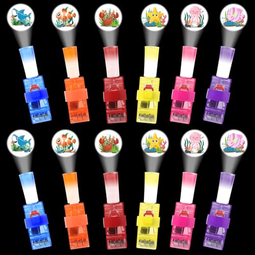 GAROMIA 24 Stück Fingerlichter Mitgebsel Kindergeburtstag set Meerestiere Fingerlampe Bunt Fingerlights Gastgeschenk Mitbringsel Kindergeburtstag Party LED für kinder von GAROMIA