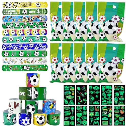 GAROMIA Fußball Spiele Fußball Geschenktüte, Fussball Deko Geburtstag Kinder Snap Bracelets Set Fußball Tütenfüller Mitgebsel Gastgeschenk Party (ZQ-WST) von GAROMIA