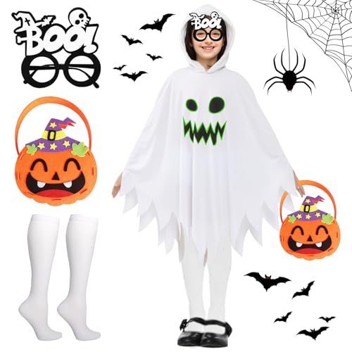 GAROMIA Halloween Kostüm Weiß Halloween Geist Cape lustige Geist Umhang Gespenst mit Kappe für Kinder Jungen Mädchen Halloween Party Fancy Kleid Cosplay Kostüm Halloween Karneval-81cm 4-6 Jahre GAROMIA Halloween Kostüm Weiß Halloween Geist Cape lustige Geist Umhang Gespenst mit Kappe für Kinder Jungen Mädchen Halloween Party Fancy Kleid Cosplay Kostüm Halloween Karneval-81cm 4-6 Jahre von GAROMIA