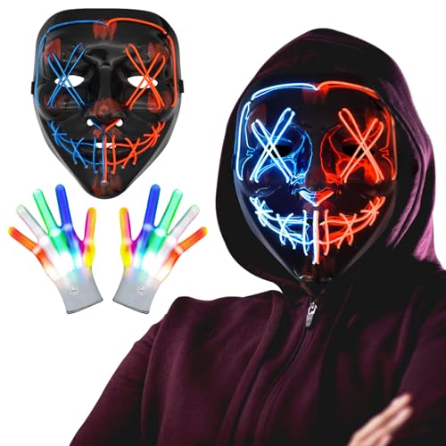 GAROMIA Halloween Masken Horror Maske Kinder led-Maske Halloween Glühhandschuhe Totenkopf Kostüm für Herren Colplay Party Karneval Ghostface Masken für Damen Kinder Jungen Teenager GAROMIA Halloween Masken Horror Maske Kinder led-Maske Halloween Glühhandschuhe Totenkopf Kostüm für Herren Colplay Party Karneval Ghostface Masken für Damen Kinder Jungen Teenager von GAROMIA