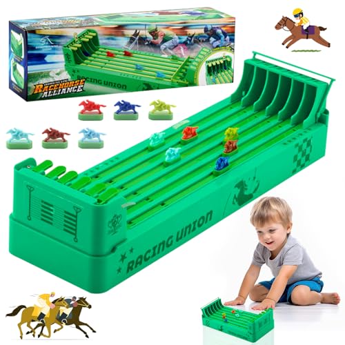 GAROMIA Pferderennen Tischspiel Elektrisch Pferderennen Spiel Horse Racing Game Tischspiele Pferde Spiele Tabletop-Pferderennen-Spiel Tabletop Spiele für Familienspiel Erwachsene Kinder von GAROMIA