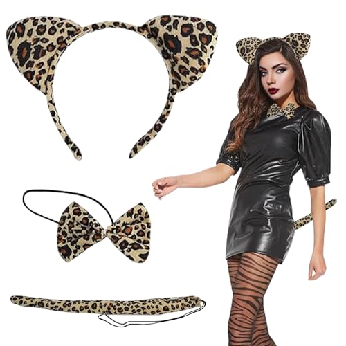 GAROMIA Leopard Kostüm Set Leoparden Kostüm Damen Leopardenmuster Stirnband Tier Schwanz Fliege Socken Tierkleid Kostüm Set für Dschungel Karneval Mottoparty Faschingskostüme Damen GAROMIA Leopard Kostüm Set Leoparden Kostüm Damen Leopardenmuster Stirnband Tier Schwanz Fliege Socken Tierkleid Kostüm Set für Dschungel Karneval Mottoparty Faschingskostüme Damen von GAROMIA