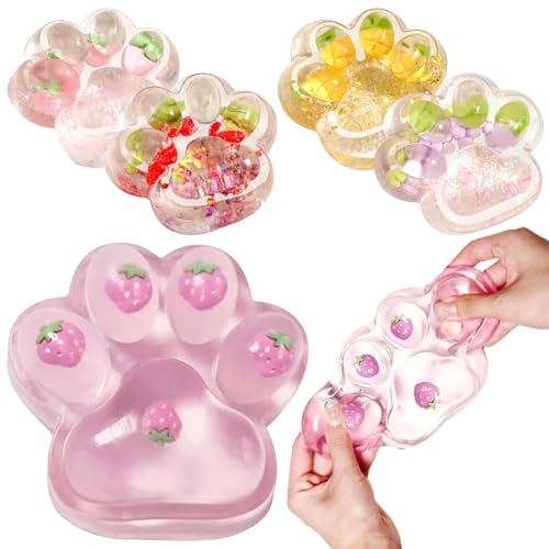 Squishy Pfote XXL 4 Stück Katzenpfoten Cat Paw Squishy Süße Weiche Katzenpfoten Fufu Squishy Toy für Kinder Erwachsene Angst Linderung von GAROMIA