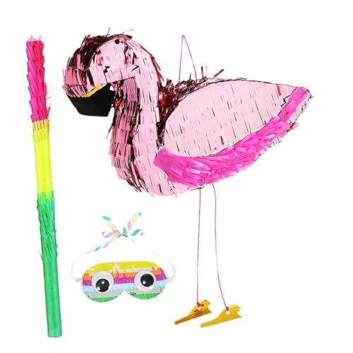 GAROZATION 1 Satz Flamingo Piñata für Kindergeburtstag Augenbinde und Stock Farbenfrohe Party Dekoration für Luau Feiern Sommerfeste und Tropische Events Interaktive Unterhaltung für GAROZATION 1 Satz Flamingo Piñata für Kindergeburtstag Augenbinde und Stock Farbenfrohe Party Dekoration für Luau Feiern Sommerfeste und Tropische Events Interaktive Unterhaltung für von GAROZATION