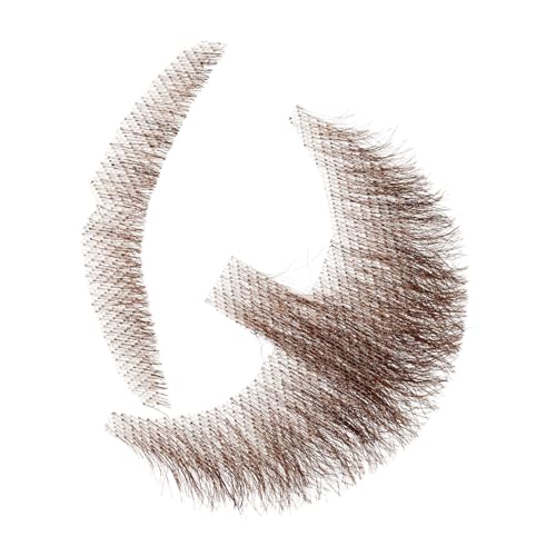 GAROZATION Gefälschte Gesichtsbehaarung Set Echthaar Schnurrbart Vielseitiges Rollenspiel-Accessoire Für Männer Maskerade Party von GAROZATION