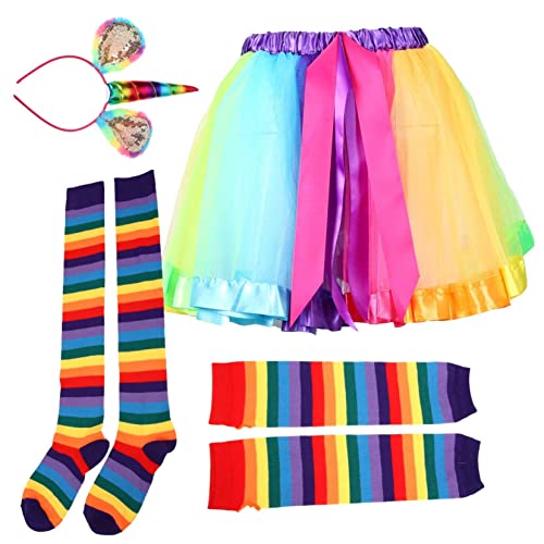 GAROZATION 1 Set Attraktives Regenbogen Kostümparty Zubehör, Regenbogen Cosplay Requisite, Regenbogen Anzüge, Regenbogen Kopfschmuck, Cosplay Zubehör Für Erwachsene, Tutu Rock, Stirnband Für GAROZATION 1 Set Attraktives Regenbogen Kostümparty Zubehör, Regenbogen Cosplay Requisite, Regenbogen Anzüge, Regenbogen Kopfschmuck, Cosplay Zubehör Für Erwachsene, Tutu Rock, Stirnband Für von GAROZATION