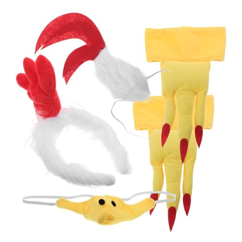 GAROZATION Hahn-hühner-kostüm-set Stirnband Nase Fuß Zubehör-set Für Halloween Weihnachten Ostern Karneval Familienveranstaltungen von GAROZATION