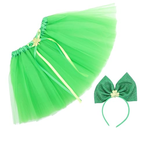 GAROZATION 1 Set Partykleidung St. Patrick'S St. Patricks Day Kostüm Partykostüm St. Patricks Kleid Und Stirnband Für Kinder St. Patricks Dekorationen Kinderstirnband Kinder Cosplay von GAROZATION