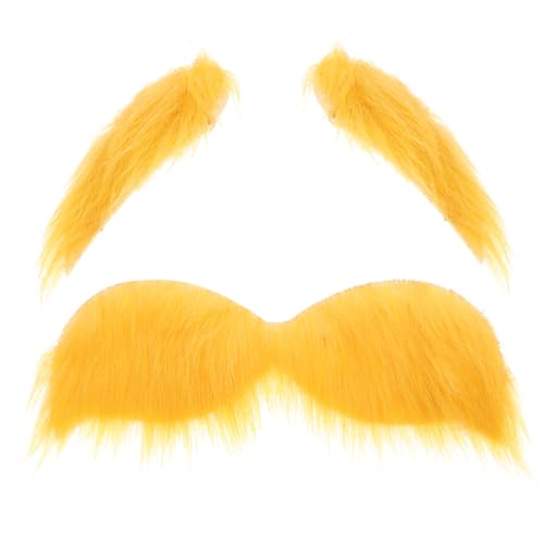 GAROZATION 1 Set Schnurrbärte Selbstklebend Für Erwachsene DIY Gefälschter Schnurrbart Gefälschter Bart Augenbrauen Requisiten Dekorativer Bart Bühne Cosplay Augenbraue Gefälschter Bart von GAROZATION