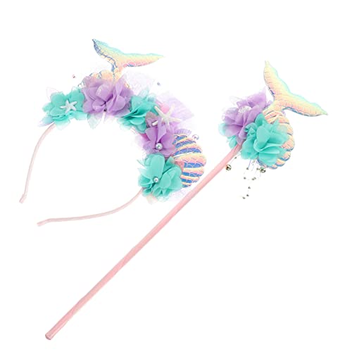 GAROZATION 1 Set Stirnband Kinderparty Haarband Mädchen Haarband Meerjungfrau Feenstab Dekorativer Feenstab Meerjungfrau Stirnband Schickes Kostüm Zauberstab Meerjungfrau Kostüm Requisiten GAROZATION 1 Set Stirnband Kinderparty Haarband Mädchen Haarband Meerjungfrau Feenstab Dekorativer Feenstab Meerjungfrau Stirnband Schickes Kostüm Zauberstab Meerjungfrau Kostüm Requisiten von GAROZATION