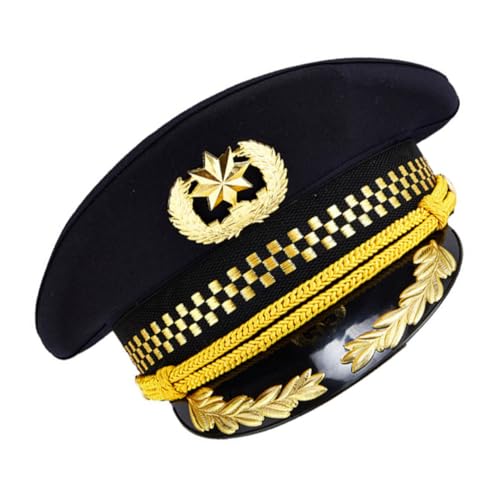GAROZATION Elegante Uniform-fliegermütze 1 Stück Schwarz 57 Leicht Zu Reinigen Geeignet Für Verkleidungen Oder Auftritte GAROZATION Elegante Uniform-fliegermütze 1 Stück Schwarz 57 Leicht Zu Reinigen Geeignet Für Verkleidungen Oder Auftritte von GAROZATION