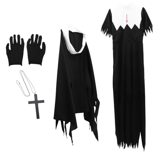 GAROZATION Zombie Nonnenkostü Für Erwachsene Gruseliges Halloween Outfit Party Uniform Für Karneval Und Kostümpartys Ideal Als Dekoration Für Halloween Feiern GAROZATION Zombie Nonnenkostü Für Erwachsene Gruseliges Halloween Outfit Party Uniform Für Karneval Und Kostümpartys Ideal Als Dekoration Für Halloween Feiern von GAROZATION