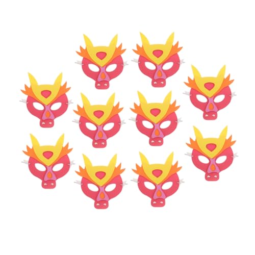 GAROZATION 10 Stück Kindermaske Zum Jahr Des Drachen, Lustige Maske, Requisite, Maskenballmaske Für Kinder, Maskenpartymaske, Partyzubehör, Tiermaske, Partyzubehör, Maskenrequisite Für von GAROZATION