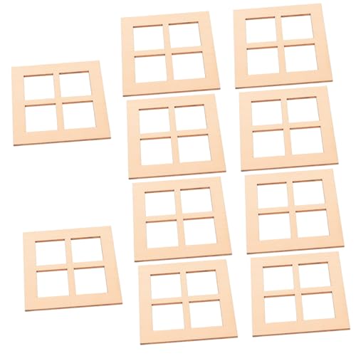 GAROZATION 10 Stück Mini Möbelmodell, Kleines Hauszubehör, Miniatur Dinge, Miniatur Möbel, Mini Hausschmuck, Mini Holzfenster, Mini Fenstermodell, Winziges Fensterrahmen von GAROZATION