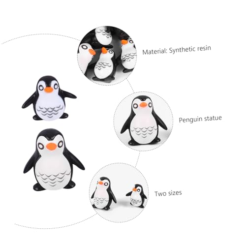 GAROZATION 10 Stück Teiliges Realistische Pinguin Figuren aus Hochwertigem Harz Detailreiche Miniatur Polar-Tierdekoration für Tisch Kinderzimmer Garten und DIY Cake Deko von GAROZATION