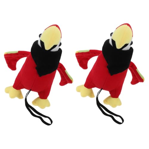 GAROZATION 2 Sets Piratenpapagei Requisiten, Künstliche Papageienpuppe, Piratenvogel Requisite, Plüschvogelspielzeug, Simulierter Plüschpapagei, Stofftierspielzeug, Stofftier, Papagei, von GAROZATION