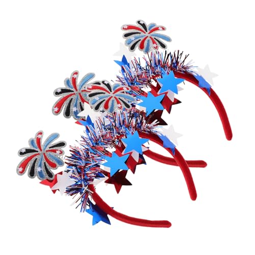 GAROZATION 2 Stück Amerikanische Flagge Haarband Rot-weiß-blau Leichtes Stirnband für Damen Mädchen Patriotische Sommer Haaraccessoires Independence Day Party Dekoration Festliches Design von GAROZATION