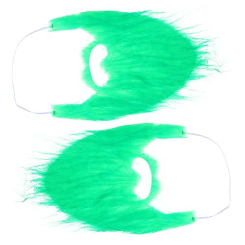 GAROZATION 2stücke Grüne Fake-Beard-Requisite Für Patrick's Day Cosplay Lustiger Kunsthaar-bart Für Bühnenauftritte Und Karneval Deko Angenehm Zu Tragen Auffälliges Kostümzubehör von GAROZATION
