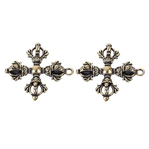 GAROZATION 2 Stück Messing Vajra Anhänger Vintage Buddhistischer Schlüsselanhänger mit Robustem Messing Dekorativer Dorje Schmuck für Meditation und Schutz Handgefertigtes Ornament für GAROZATION 2 Stück Messing Vajra Anhänger Vintage Buddhistischer Schlüsselanhänger mit Robustem Messing Dekorativer Dorje Schmuck für Meditation und Schutz Handgefertigtes Ornament für von GAROZATION
