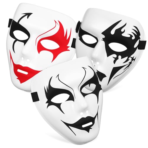 GAROZATION 3 Teilige Hip Hop Maske Halloween Cosplay Maske Gruselige Halloween Masken Party Cosplay Masken Für Die Nacht Festival von GAROZATION