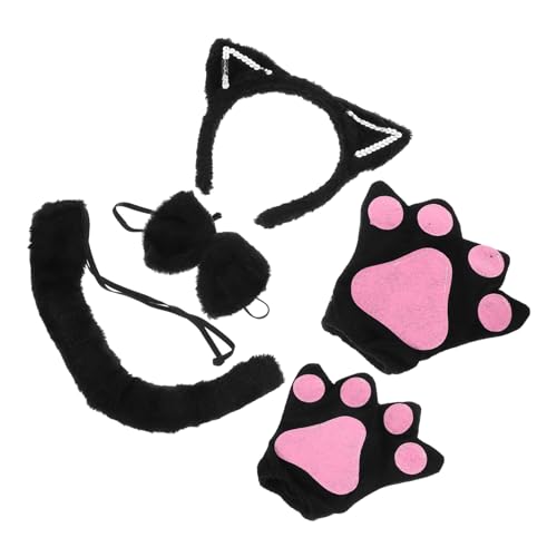 GAROZATION 3 Teiliges Katzenkostü Zubehör Set Cosplay Katzenohren Haarreif Schwarze Handschuhe & Fliege Für Halloween Und Kostümpartys GAROZATION 3 Teiliges Katzenkostü Zubehör Set Cosplay Katzenohren Haarreif Schwarze Handschuhe & Fliege Für Halloween Und Kostümpartys von GAROZATION