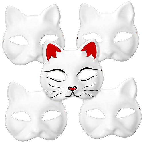 GAROZATION Pcs Weiß Papier Blank Hand Bemalt Katze Maskerade Für Cosplay Halloween GAROZATION Pcs Weiß Papier Blank Hand Bemalt Katze Maskerade Für Cosplay Halloween von GAROZATION