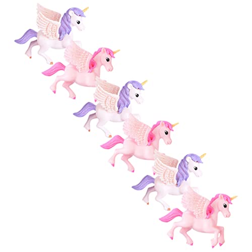 GAROZATION 6 Stück Miniatur Einhorn Figuren Langlebige Garten und Bonsai Deko Stabile Kleine Tiermodelle aus Hochwertigem Material und Leicht Kreative Geschenkidee für Freunde von GAROZATION