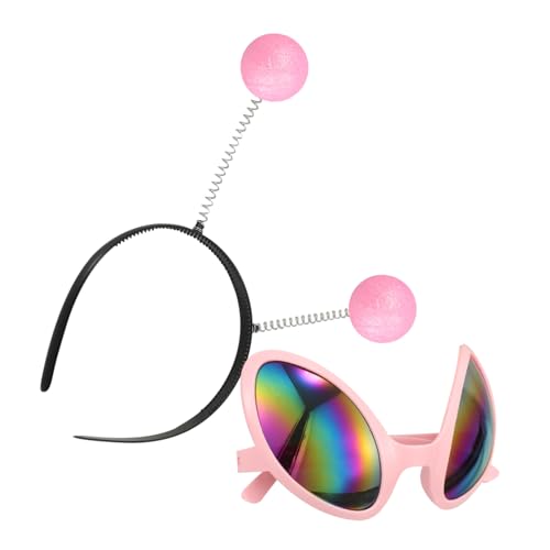 GAROZATION Einzigartiges Set Aus Alien-brille Und Stirnband Stilvolles Party-accessoire Für Erwachsene Mit Regenbogengläsern von GAROZATION