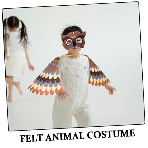 GAROZATION Eulen Kostüm mit Filzflügeln und Maske Vogelkostüm für Mädchen und Jungen Waschbar und Schnell Trocknend für Schulaufführungen Themenpartys Halloween und Kreatives Rollenspiel von GAROZATION