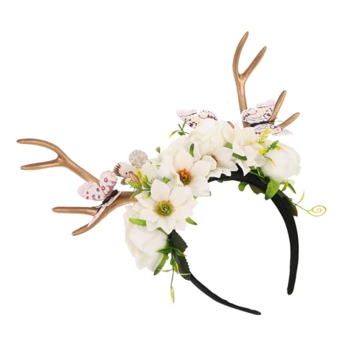 GAROZATION Geweih-Kopfschmuck Hirsch-Kostüm-Stirnband Geweih Stirnband Frauen Hirsch-Kopfschmuck-Kostüm Nettes Rentierstirnband Rentiergeweih Kostümzubehör PVC-Schmetterling Weiß GAROZATION Geweih-Kopfschmuck Hirsch-Kostüm-Stirnband Geweih Stirnband Frauen Hirsch-Kopfschmuck-Kostüm Nettes Rentierstirnband Rentiergeweih Kostümzubehör PVC-Schmetterling Weiß von GAROZATION