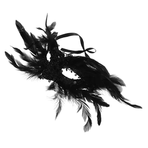 GAROZATION Gothic Federhalbschale Masquerade Maske mit Elastischem Band Atmungsaktiv Bequem Glatte Oberfläche für Halloween Karneval Bühnenauftritte Cosplay Schwarz GAROZATION Gothic Federhalbschale Masquerade Maske mit Elastischem Band Atmungsaktiv Bequem Glatte Oberfläche für Halloween Karneval Bühnenauftritte Cosplay Schwarz von GAROZATION